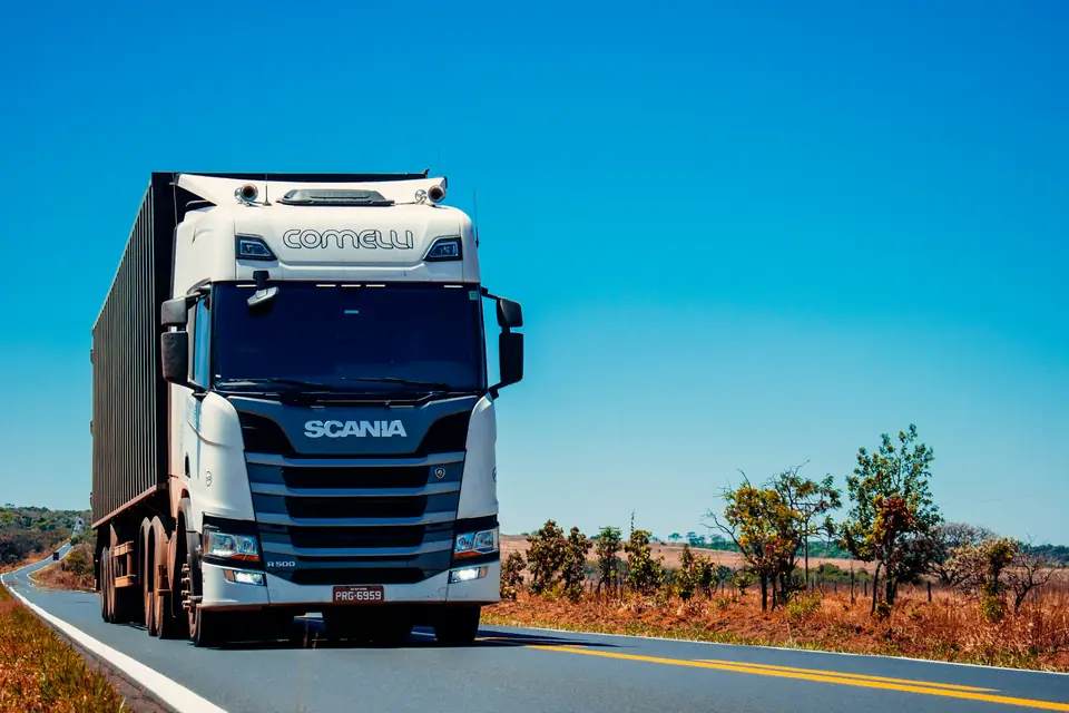 Semi-truck on an open highway
